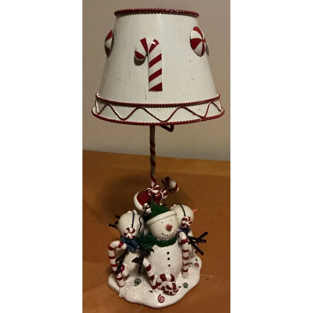 Snowman Tealight Candle Holder‎ Lamp With Shade Christmas Holiday,